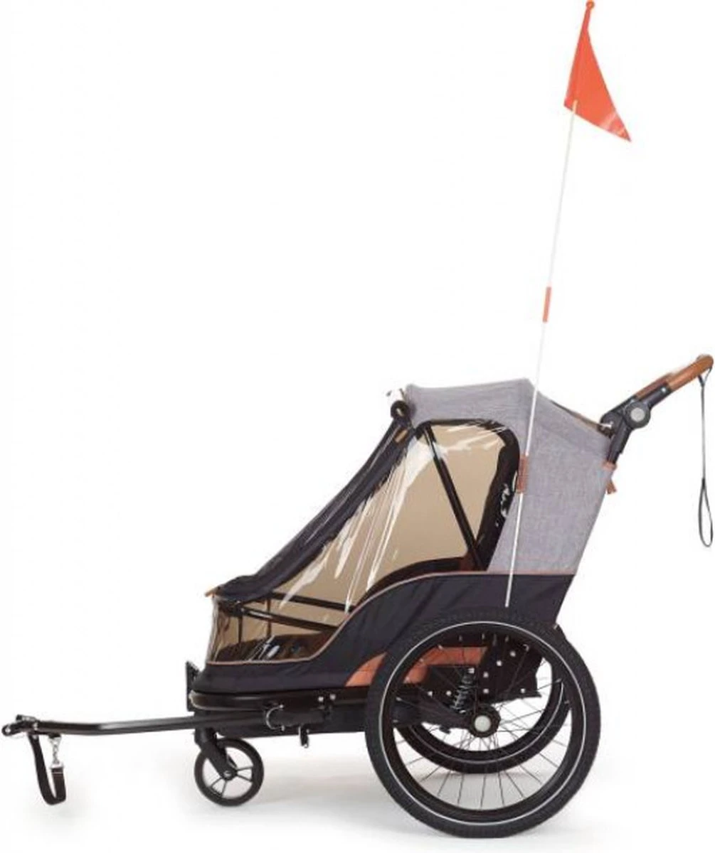 Bobike 2-in-1 Fietskar En Wandelwagen - Zwart/bruin 8 Bobike 2-in-1 Fietskar En Wandelwagen - Zwart/bruin - Afbeelding 6