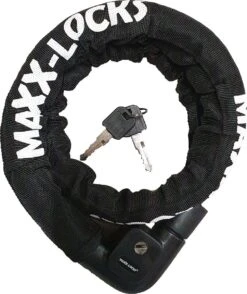 Maxx-Locks Bulls Kettingslot - Solid Pantserslot Uit Gehard Staal - Gebruik Slot Lock Motor Scooter Fiets Motorslot Scooterslot - Alternatief Voor Ketting Ringslot Cijferslot Kabelslot Beugelslot - Lengte 100CM Dikte 8MM - Zwart -Winkel Voor Fietsbenodigdheden 1007x1200 2
