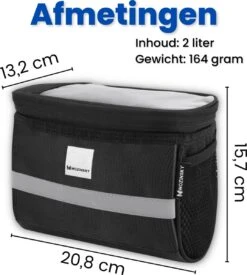 Fietstas Stuur Met Mobiele Smartphone / Telefoonhouder - Stuurtas Fiets Voor Normale, Racefietsen, Electrische Fietsen - Waterdicht - Afneembaar -Winkel Voor Fietsbenodigdheden 1076x1200