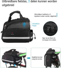 Fietstas Bagagedrager Achter - 8 Tot 20 Liter - Waterdicht Met Regenhoes - Enkele Tas Fiets - Trunkbag -Winkel Voor Fietsbenodigdheden 1090x1200 1