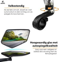 BikePro Verstelbare Fietsspiegel Set Incl. Reflectoren - Links & Rechts - Achteruitkijkspiegel Fiets - Geschikt Voor E Bike, Fiets, Motor, Step -Winkel Voor Fietsbenodigdheden 1138x1200 5