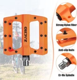 Zacro Fietspedalen - Nylon Antislip Mountainbike Pedalen - Platformpedalen - 9/16 - 2 Lagers - Antislip Waterdicht Anti Stof - Oranje -Winkel Voor Fietsbenodigdheden 1147x1200 6