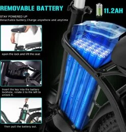 HITWAY Elektrische Fiets | 20" Opvouwbare Volwassen Vette Fiets | Batterij 36V/11,2Ah,Motor 250W, Max Bereik 35-90km | E Bike City -Winkel Voor Fietsbenodigdheden 1149x1200