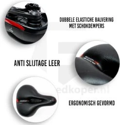 Voltano Fietszadel Met Gelpads - Zwart/Rood - Uitsparing - Zadelvering - Unisex - Incl. Gratis Zadelstrop -Winkel Voor Fietsbenodigdheden 1153x1200 2