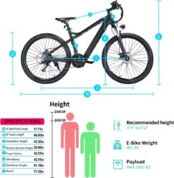 Elektrische Fiets Off-Road | E-Fietsen | Electric Mountain Bike | E-bike | 250W Motor | 26 Inch | Zwart BK7 -Winkel Voor Fietsbenodigdheden 1177x1200