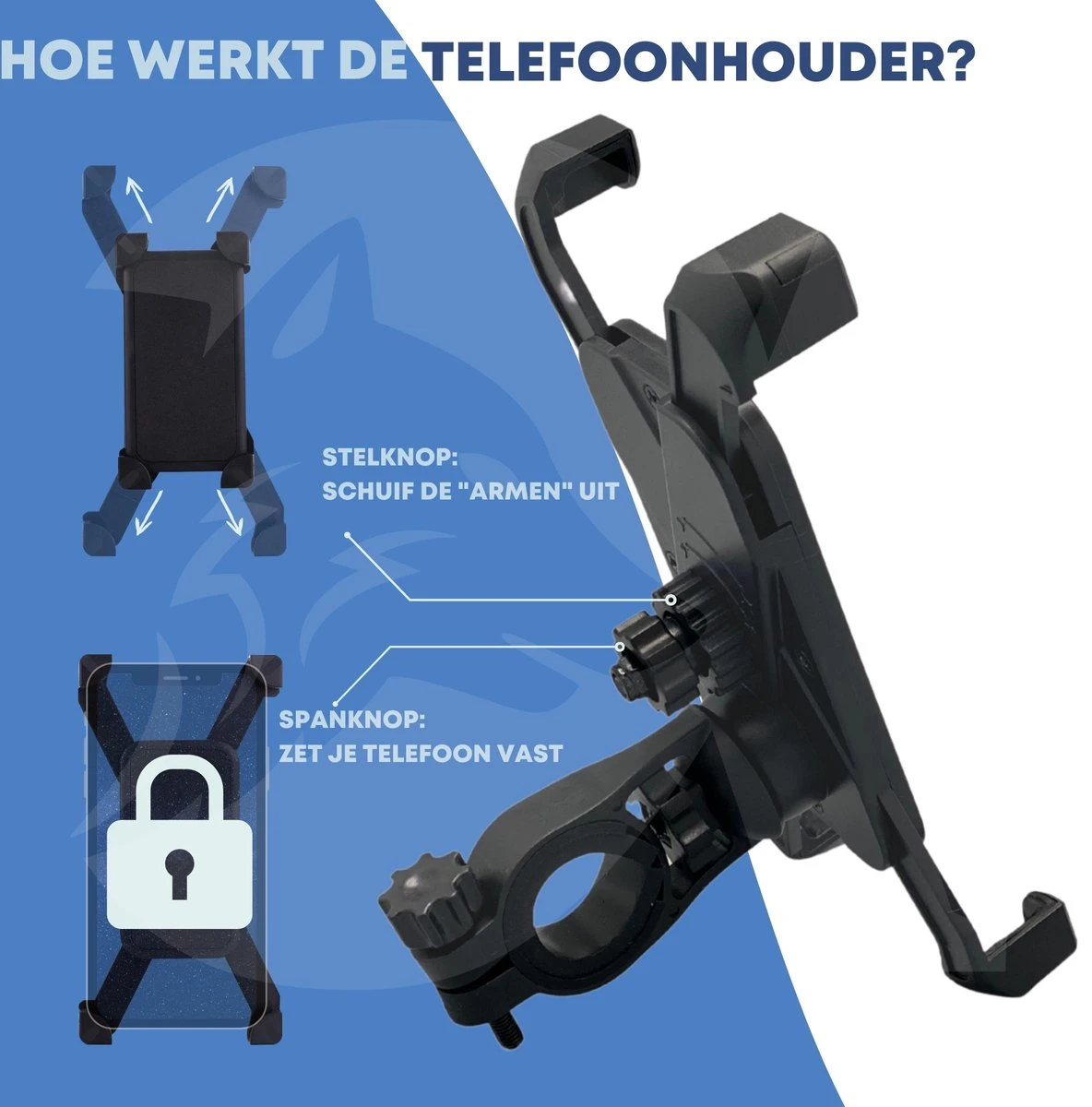 Alpha Telefoonhouder Fiets - Snel Gemonteerd - Verselbaar & Roteerbaar 4 Alpha Telefoonhouder Fiets - Snel Gemonteerd - Verselbaar & Roteerbaar - Afbeelding 3