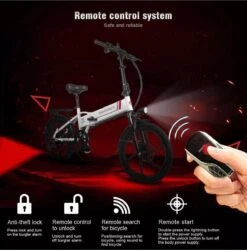 Samebike Elektrische Vouwfiet - Shimano 7 Speed Derailleur - 48V/ 10Ah Lithium Batterij - Aluminium -sportief/modern - 35km/u - Wit -Winkel Voor Fietsbenodigdheden 1185x1200