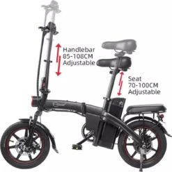 F-Wheel DYU A5 - Elektrische Vouwfiets - E Bike - 14 Inch - 7.5 Ah - 25km/u - Zwart -Winkel Voor Fietsbenodigdheden 1193x1200