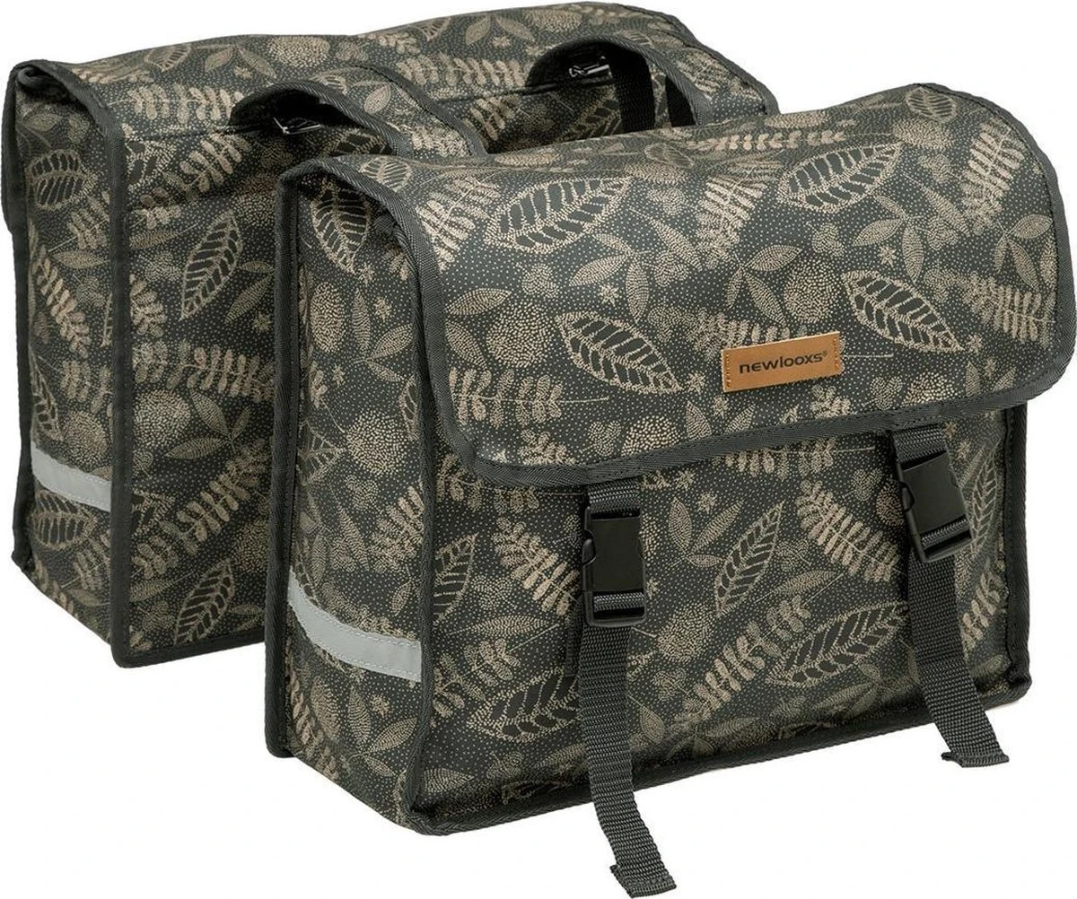 New Looxs Fiori Double Forest Dubbele Fietstas - 30 Liter - Antraciet 3 New Looxs Fiori Double Forest Dubbele Fietstas - 30 Liter - Antraciet