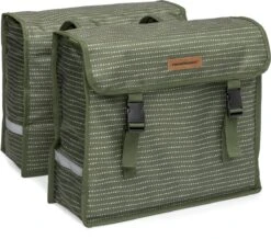 New Looxs Fiori Double Nomi Dubbele Fietstas - 30 Liter - Groen