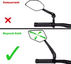 Beyond Gold - Fietsspiegel - Links - Reflectie Strip - E Step - Elektrische Fiets - Mountain Bike - Incl Grote Kijkhoek - Achteruitkijkspiegel - 360º Verstelbaar - Multifunctioneel - Incl Inbussleutel - Fiets Spiegel -Winkel Voor Fietsbenodigdheden 1200x1083 2