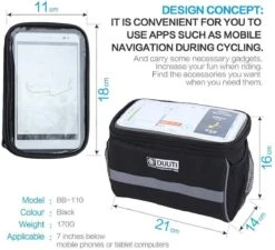 DUUTI XL Fiets Stuurtas Met Telefoonhouder & Kaarthouder - Afneembaar - Waterdicht -Winkel Voor Fietsbenodigdheden 1200x1095 3