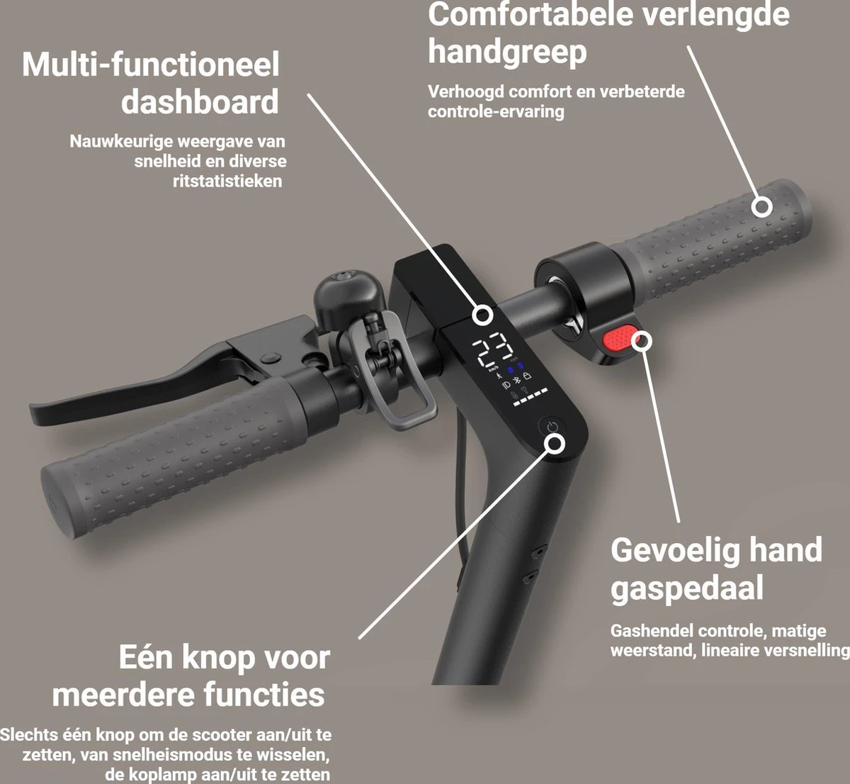 Xiaomi - Mi Electric Scooter Pro 2 - Opvouwbare Elektrische Step - 300w Motor - 20km/h Top Snelheid, 45km Bereik - 8.5" Luchtgevulde Banden 18 Xiaomi - Mi Electric Scooter Pro 2 - Opvouwbare Elektrische Step - 300w Motor - 20km/h Top Snelheid, 45km Bereik - 8.5" Luchtgevulde Banden - Afbeelding 16