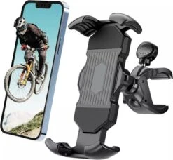 Telefoonhouder Fiets - Stevige Telefoonhouder Motor En Scooter Kinderwagen - Fietshouder Voor Smartphones - Sportieve Telefoon Houder Fiets - Fiets Accessoires - Universeel - Zwart