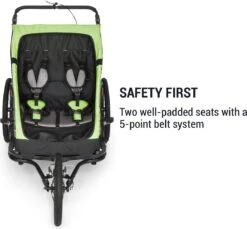 Klarfit Kiddy King Fietskar Voor Kinderen - Fietsaanhanger Voor 1 Tot 2 Kinderen Vanaf 12 Maanden - Joggerbuggy - Met Gaas En Regehoes - Inclusief Opbergruimte -Winkel Voor Fietsbenodigdheden 1200x1113 3