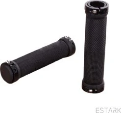 ESTARK® - Fietshandvatten - Lock-On - Handvatten - Universeel - Fiets – Mountainbike – Professioneel - Grips - Extra Grip – Fietshandvaten -Handvaten - Handig Te Monteren - Anti-slip – Fietsen – Stuur – Bikegrips – Lock-on Aanspanbaar - Zwart - LO-zw -Winkel Voor Fietsbenodigdheden 1200x1118 1