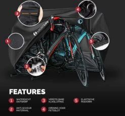 Merkloos Fietshoes - Voor 1 Fiets Of 2 Fietsen - Waterdicht - XXL - Ultra Sterk & Dik - Premium PU Coating - Met Opberghoes -Winkel Voor Fietsbenodigdheden 1200x1120 1