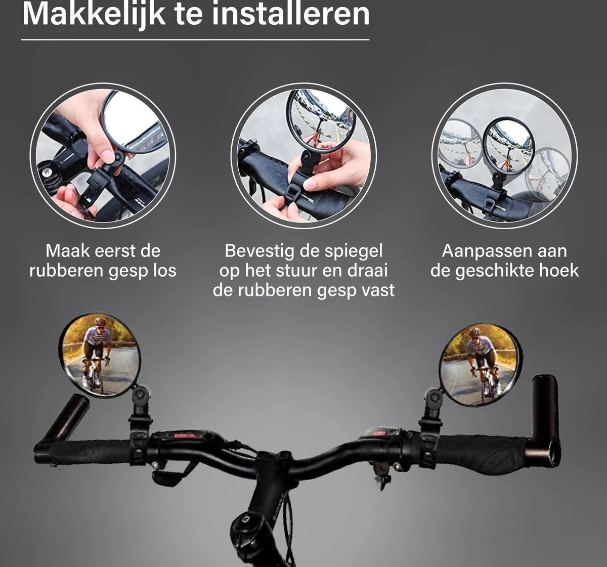 Fietsspiegel E Bike Achteruitkijkspiegel Mountainbike Accesoires - Wielrennen Motor Vespa Elektrische Fiets - Bartief® 4 Fietsspiegel E Bike Achteruitkijkspiegel Mountainbike Accesoires - Wielrennen Motor Vespa Elektrische Fiets - Bartief® - Afbeelding 2