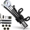 LHP Fietspomp Mini - Analoog Drukmeter - Inclusief Naaldventiel En Fietsbandreparatieset