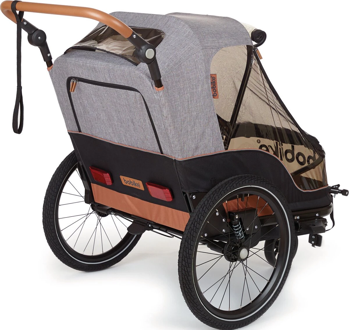 Bobike 2-in-1 Fietskar En Wandelwagen - Zwart/bruin 7 Bobike 2-in-1 Fietskar En Wandelwagen - Zwart/bruin - Afbeelding 5