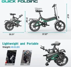 Merkloos Hitway 14F005 Elektrische Fiets E-bike | Opvouwbaar | 250W Motor | 7.5Ah | 16" | Zwart / Groen 25 Merkloos Hitway 14F005 Elektrische Fiets E-bike | Opvouwbaar | 250W Motor | 7.5Ah | 16" | Zwart / Groen -Winkel Voor Fietsbenodigdheden 1200x1147 1