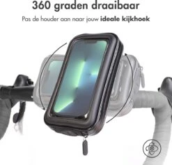 Accezz Telefoonhouder Fiets - GSM Houder Fiets - Telefoonhouder Fiets Waterdicht - 360° Rotatie - Universeel - Zwart -Winkel Voor Fietsbenodigdheden 1200x1148 3
