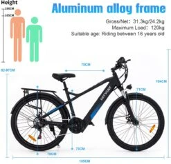 HITWAY 26" Elektrische Mountainbike, 35-70KM Power Assist-fietsen Voor Mannen En Vrouwen， 48V/7,5Ah/250W Krachtige E-bike -Winkel Voor Fietsbenodigdheden 1200x1156 1