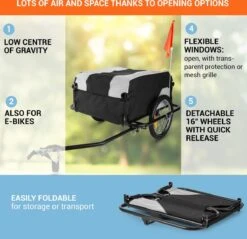 Mountee Rijwielaanhanger Trekker 130l 60kg Stalen Buis -Winkel Voor Fietsbenodigdheden 1200x1160 8