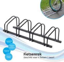 IVOL Fietsenrek 4 Fietsen 100 Cm PRO - Fietsenstandaard - Fiets Standaard - Zwart -Winkel Voor Fietsbenodigdheden 1200x1171 3