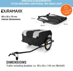 Mountee Rijwielaanhanger Trekker 130l 60kg Stalen Buis -Winkel Voor Fietsbenodigdheden 1200x1171 4