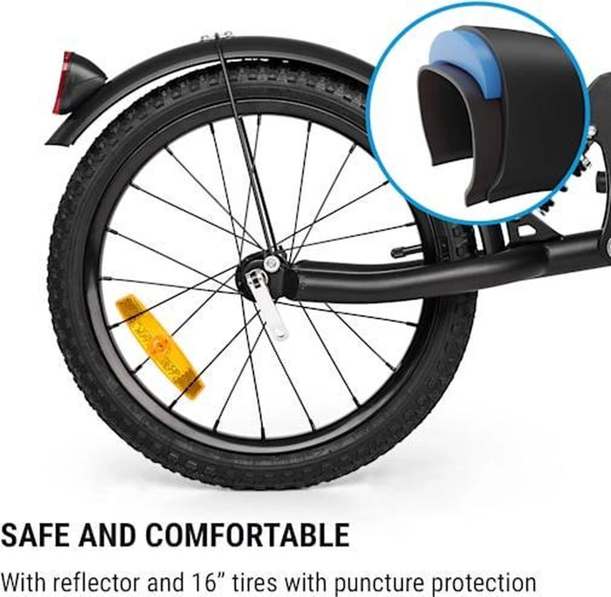 Klarfit Follower Fietsaanhanger Set - Fietskar 16" Luchtband - Aanhangwagen 35 Kg Belastbaarheid - Transporttas 120 Liter 9 Klarfit Follower Fietsaanhanger Set - Fietskar 16" Luchtband - Aanhangwagen 35 Kg Belastbaarheid - Transporttas 120 Liter - Afbeelding 7