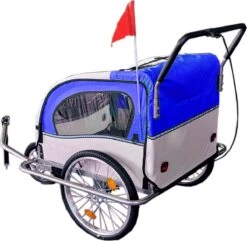 Fietskar Kind - Fietsaanhanger - Met Schokbreker - Blauw -Winkel Voor Fietsbenodigdheden 1200x1173 5