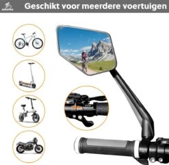 BikePro Verstelbare Fietsspiegel Set Incl. Reflectoren - Links & Rechts - Achteruitkijkspiegel Fiets - Geschikt Voor E Bike, Fiets, Motor, Step -Winkel Voor Fietsbenodigdheden 1200x1175 3