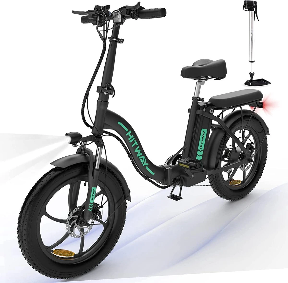 Hitway BK6 Elektrische Fiets | Opvouwbare E-bike | 20 Inch Fat Tire | 350W Motor | 10Ah | Zwart/Groen 3 Hitway BK6 Elektrische Fiets | Opvouwbare E-bike | 20 Inch Fat Tire | 350W Motor | 10Ah | Zwart/Groen