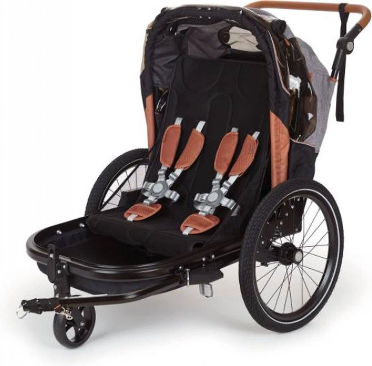 Bobike 2-in-1 Fietskar En Wandelwagen - Zwart/bruin 9 Bobike 2-in-1 Fietskar En Wandelwagen - Zwart/bruin - Afbeelding 7