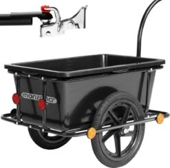 Monzana Fietskar Aanhanger - Met 90L Kunststof Kuip Koppeling – Zwart -Winkel Voor Fietsbenodigdheden 1200x1183 3