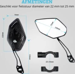 NueNext Fietsspiegel Ebike 2 Stuks – Achteruitkijk Spiegel Op Stuur – Multi-verstelbaar – 360 Rotatie - Speed-pedelec -Winkel Voor Fietsbenodigdheden 1200x1188 9