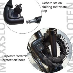Maxx-Locks Bulls Kettingslot - Solid Pantserslot Uit Gehard Staal - Gebruik Slot Lock Motor Scooter Fiets Motorslot Scooterslot - Alternatief Voor Ketting Ringslot Cijferslot Kabelslot Beugelslot - Lengte 100CM Dikte 8MM - Zwart -Winkel Voor Fietsbenodigdheden 1200x1194 1
