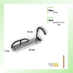 Merkloos Fiets Ophangsysteem -fietshaak- Muurbeugel Fiets- Ophangbeugel Fiets-Fietsbeugel Muur- Geschikt Voor Mountainbikes En Racefietsen- Max 30 Kg- Incl. Montagemateriaal Met Potlood- Geschikt Voor Stevige/gladde Muur -Winkel Voor Fietsbenodigdheden 1200x1198 15