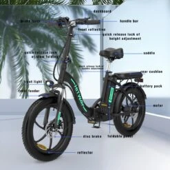 HITWAY E-Bike Elektrische Fiets 20 Inch Fat Tire E-Bicycle Vouwfiets, 250 W, 11,2 Ah Accu, Max. Bereik Tot 35-90 Km, Offroad-mountainbike Met Shimano 7-versnellingen, City EBike Met Slot,Groen Zwart 15 HITWAY E-Bike Elektrische Fiets 20 Inch Fat Tire E-Bicycle Vouwfiets, 250 W, 11,2 Ah Accu, Max. Bereik Tot 35-90 Km, Offroad-mountainbike Met Shimano 7-versnellingen, City EBike Met Slot,Groen Zwart -Winkel Voor Fietsbenodigdheden 1200x1200 100