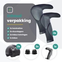 Voltano Ergonomisch Gevormde Fiets Handvatten Met Bar Ends - Handvat Eenvoudig Vastzetten Met Imbus - Incl. Bevestigingsmateriaal - Anti Plak Coating - Fietshandvatten Met Verhoogde Grip -Winkel Voor Fietsbenodigdheden 1200x1200 1044