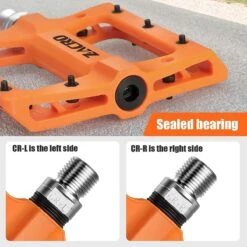 Zacro Fietspedalen - Nylon Antislip Mountainbike Pedalen - Platformpedalen - 9/16 - 2 Lagers - Antislip Waterdicht Anti Stof - Oranje -Winkel Voor Fietsbenodigdheden 1200x1200 1084
