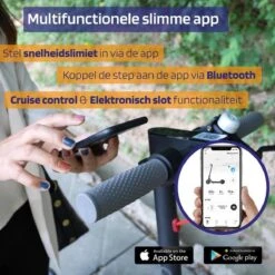 Kick&Move - Elektrische Step - E Scooter - Anti Lek Banden - 32 Km/u - App - LED Verlichting - Cruise Control - Schokbestendige Wielen - Anti Diefstal Optie -Winkel Voor Fietsbenodigdheden 1200x1200 1124