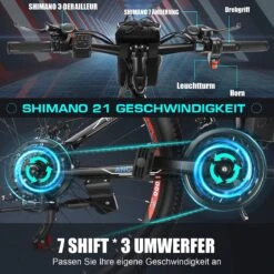 Myatu E-Bike 26-inch E-bike Voor Vrouwen En Mannen, Mountainbike Elektrische Fiets Met 36V 10.4AH Accu En Shimano 21 Versnellingen, 21 Versnellingen, Derailleur, 250 W -Winkel Voor Fietsbenodigdheden 1200x1200 121