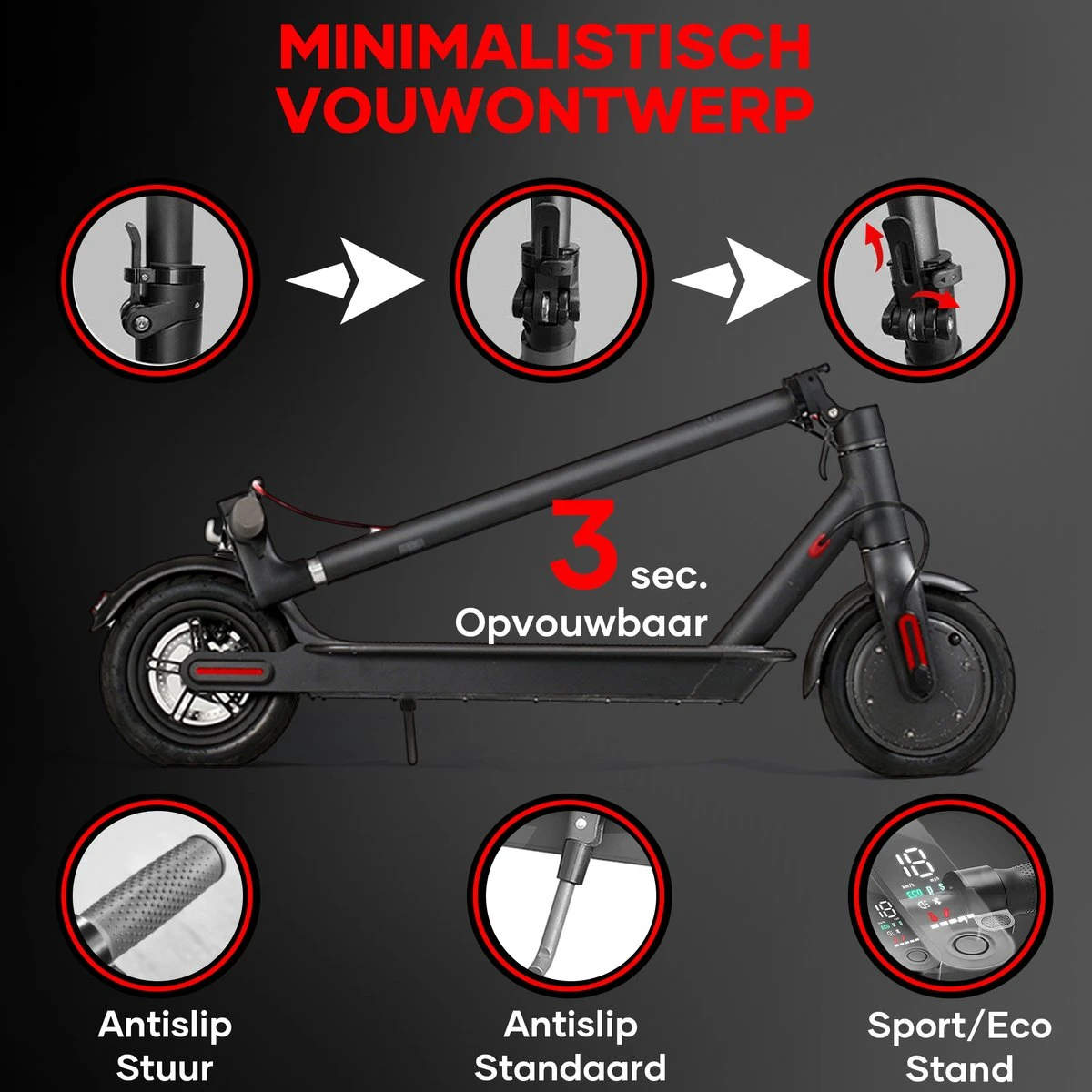 ICruise® IC7 - Elektrische Step Voor Volwassenen - E Step - Opvouwbaar - 25km/u - 25km Actieradius 10 ICruise® IC7 - Elektrische Step Voor Volwassenen - E Step - Opvouwbaar - 25km/u - 25km Actieradius - Afbeelding 8
