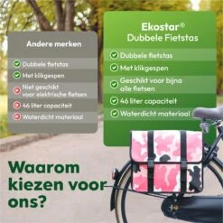 Ekostar® Online Shopping - Fietstassen Dubbel - Waterdicht - Fietstas - 46 Liter – Camouflage Roze – Fietstassen Elektrische Fietsen -Winkel Voor Fietsbenodigdheden 1200x1200 250