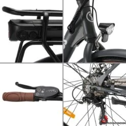 Elektrische Stadsfiets 26 '' (F264) - Stalen Frame - 6 Versnellingen Shimano - Schijfremmen - 10 Ah - Grijs -Winkel Voor Fietsbenodigdheden 1200x1200 27