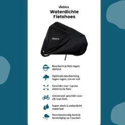 Vebics® Fietshoes Voor 1 Fiets Waterdicht - Elektrische Fiets - Fietsbeschermhoes - Stalling - Zwart -Winkel Voor Fietsbenodigdheden 1200x1200 367