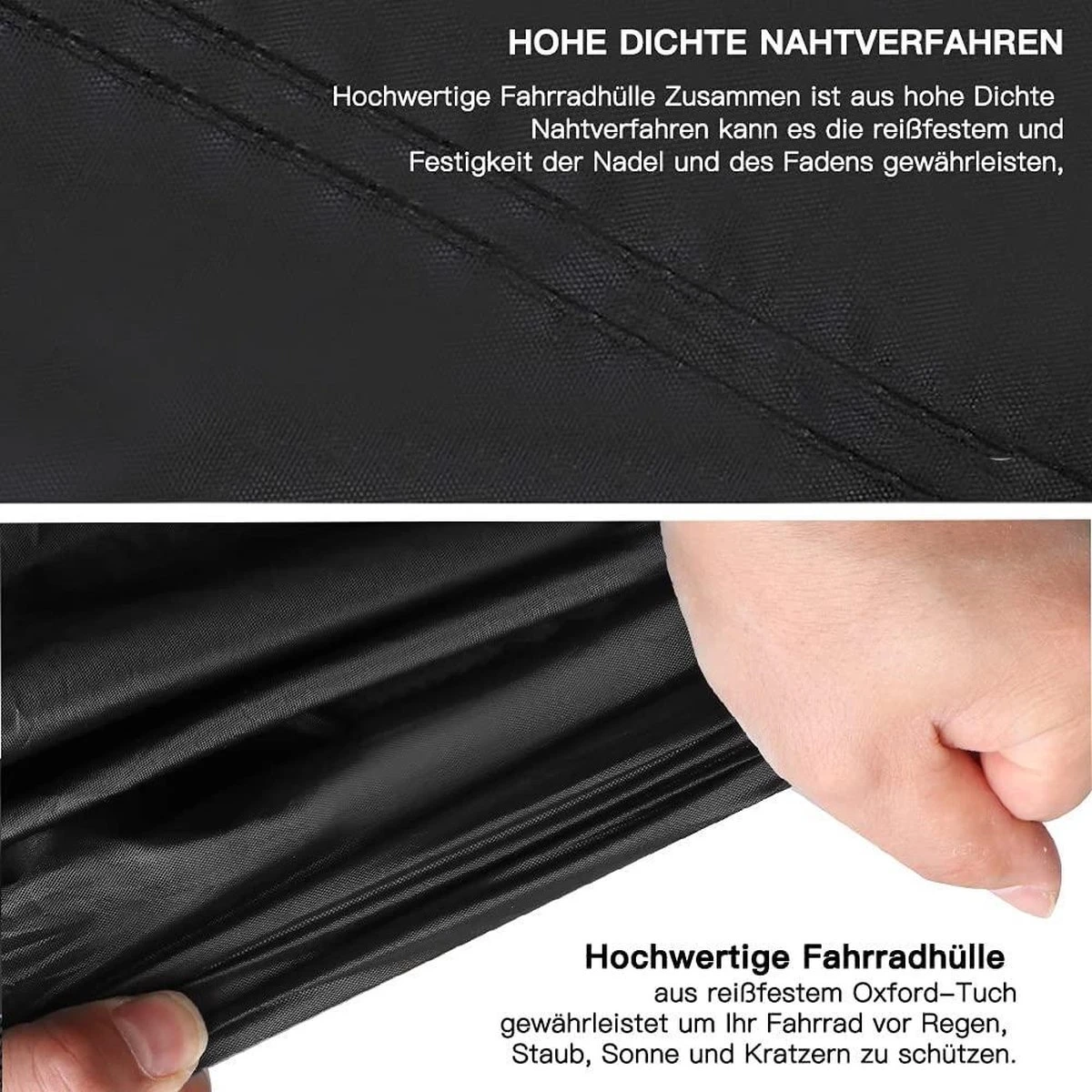 Fiets Beschermhoes - 210D + Zadelhoes + Opbergtas - Voor 2 - 3 Fietsen - Alle Weersinvloeden - 110 X 80 X 200 Cm (B*H*L) 6 Fiets Beschermhoes - 210D + Zadelhoes + Opbergtas - Voor 2 - 3 Fietsen - Alle Weersinvloeden - 110 X 80 X 200 Cm (B*H*L) - Afbeelding 4