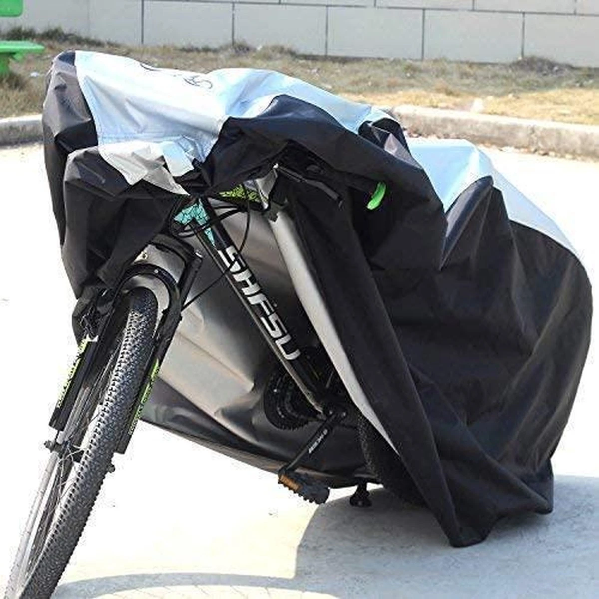 Fiets Beschermhoes - 210D + Zadelhoes + Opbergtas - Voor 2 - 3 Fietsen - Alle Weersinvloeden - 110 X 80 X 200 Cm (B*H*L) 10 Fiets Beschermhoes - 210D + Zadelhoes + Opbergtas - Voor 2 - 3 Fietsen - Alle Weersinvloeden - 110 X 80 X 200 Cm (B*H*L) - Afbeelding 8